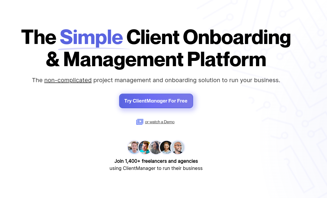 Client Manager Homepage